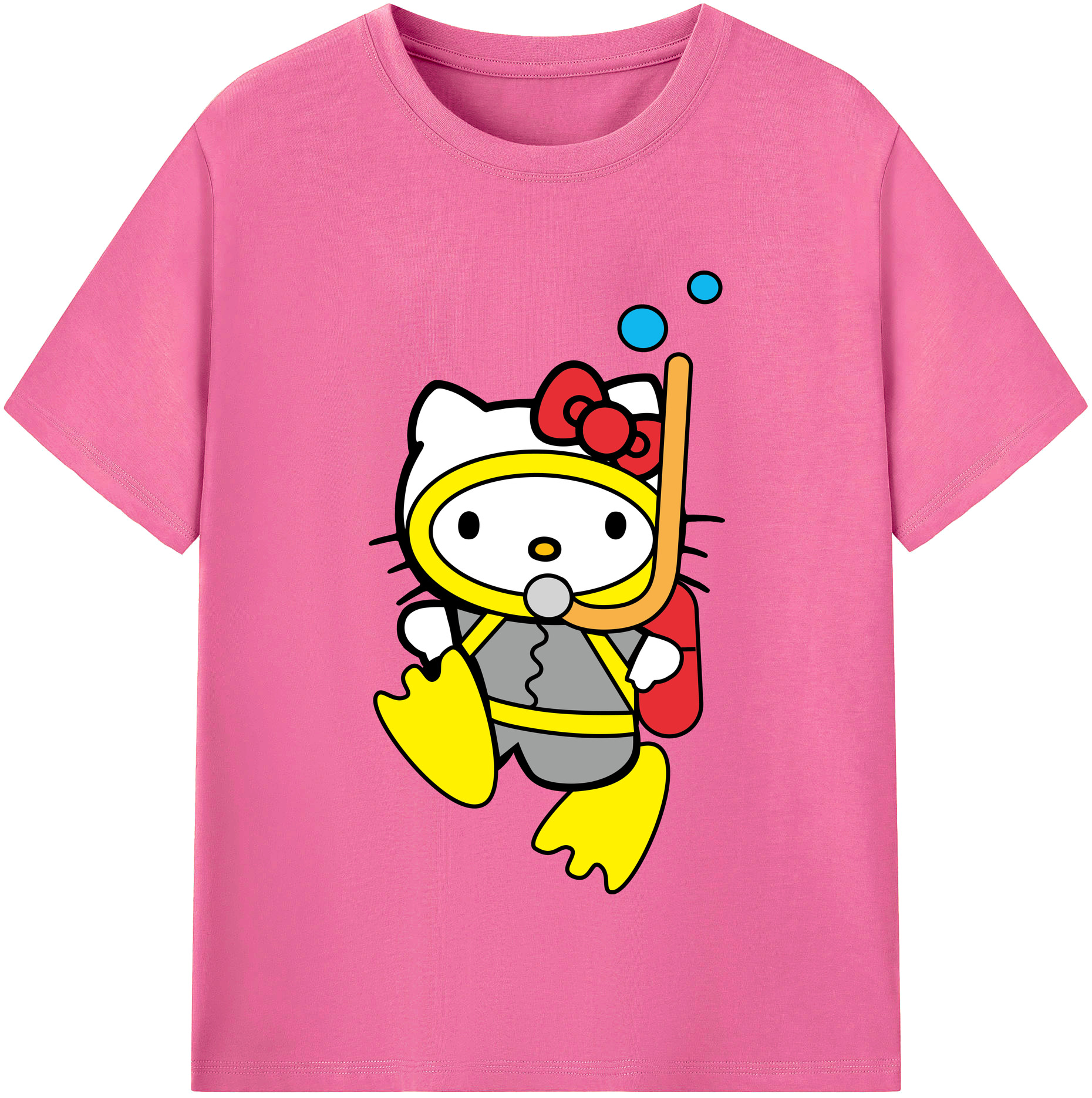 （画像用） Hello Kitty ハローキティ レディースカジュアルプリントTシャツ（綿100％）